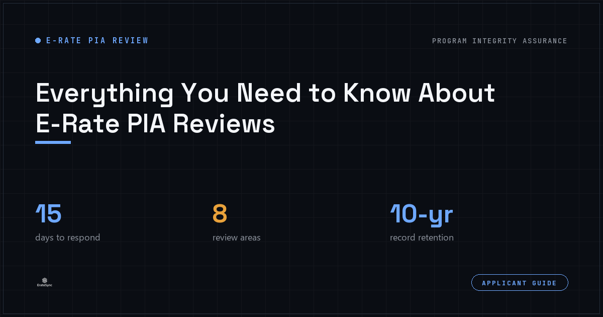 Everything you need to know about E-Rate PIA reviews, ErateSync
