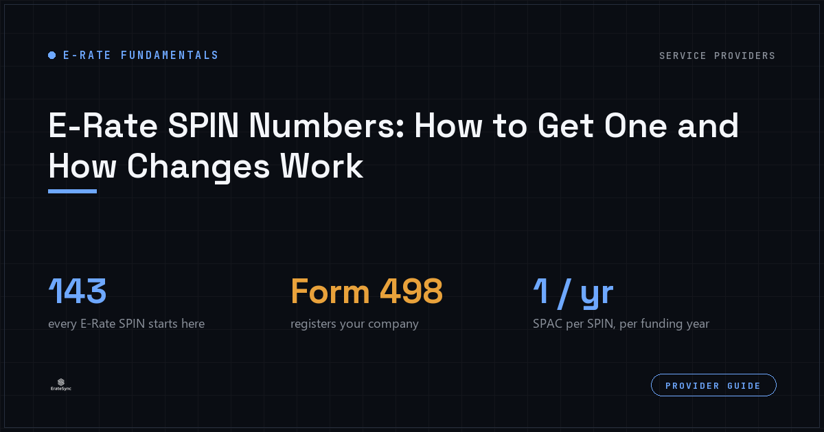 E-Rate SPIN numbers: what they are, how to get one, and how SPIN changes work, ErateSync